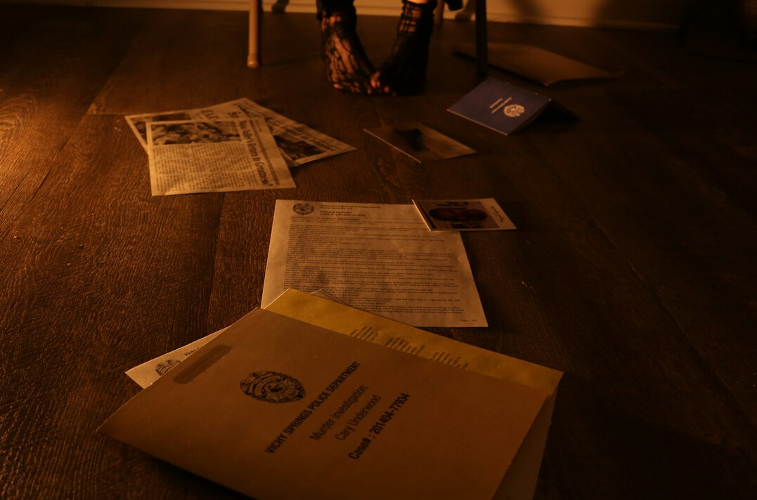 mystery book on table