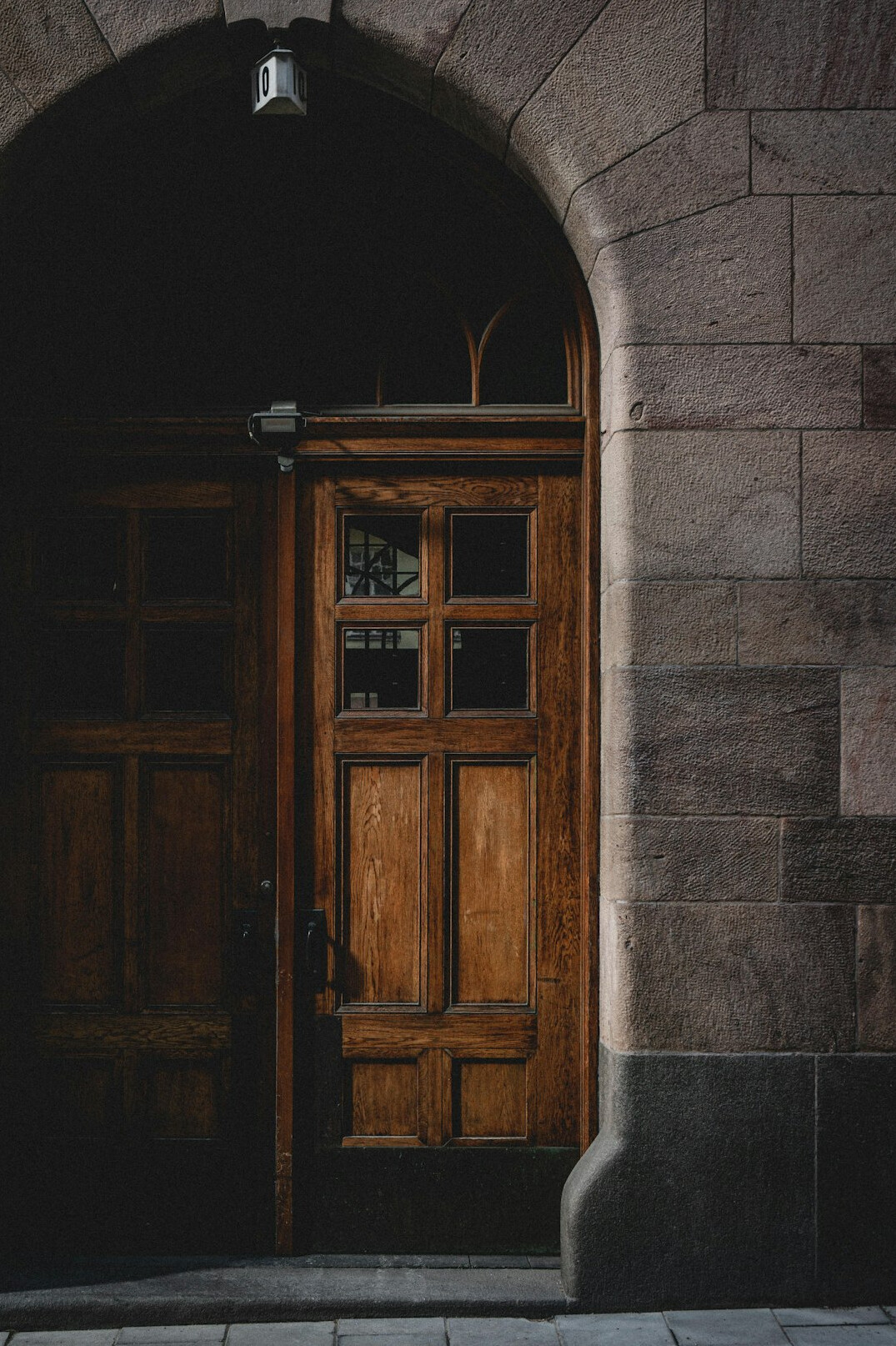 old wooden door in building